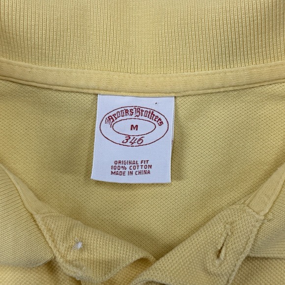 Brooks Brothers 346 Mens Polo Shirt Medium Yellow Original Fit 100% Cotton - Picture 3 of 6